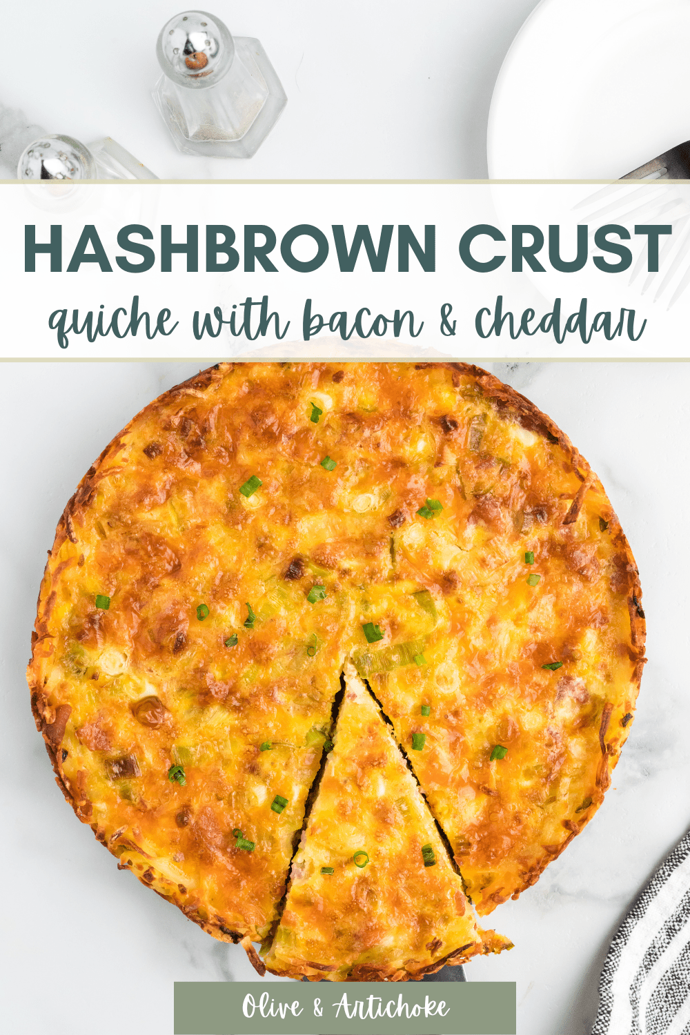 Hash Brown Crust Quiche With Bacon - Olive & Artichoke