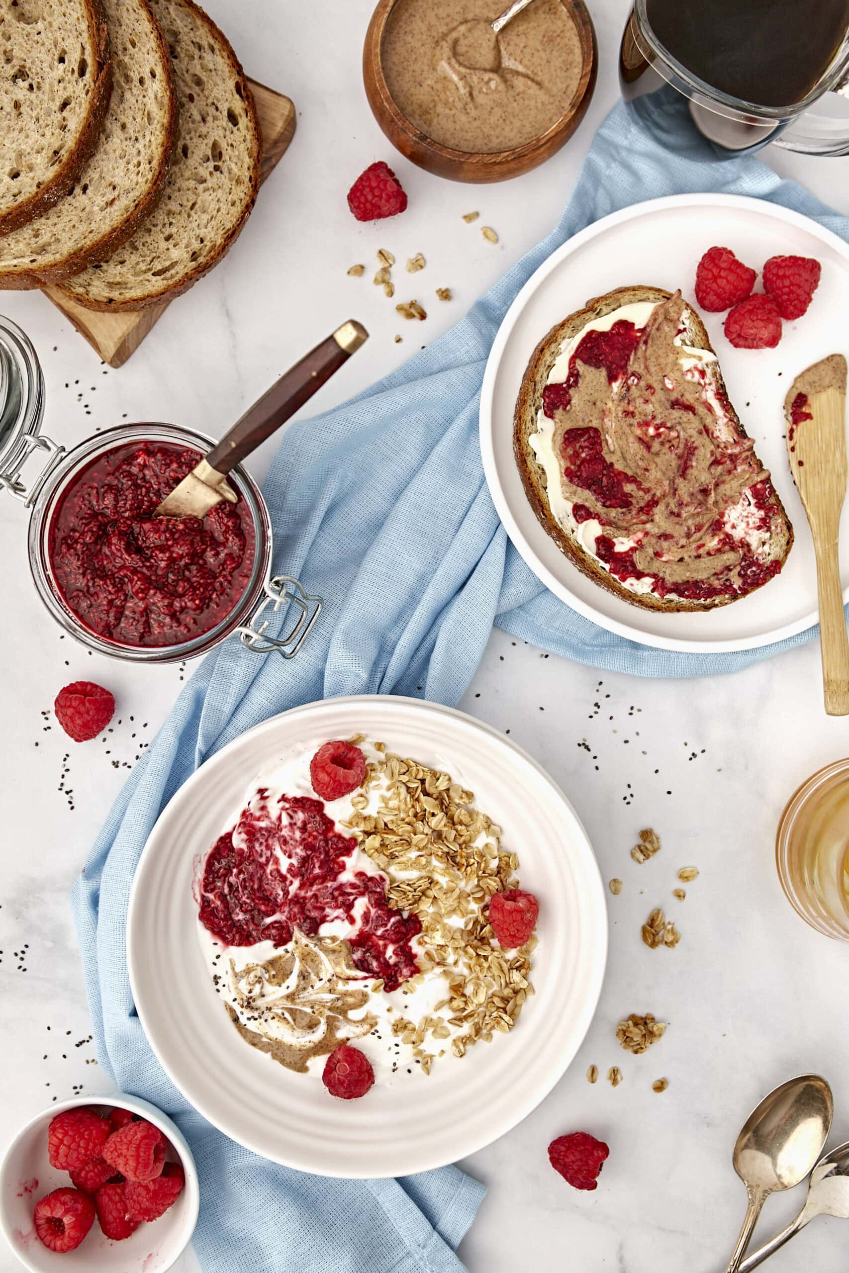 chia seed jam over granola and on toast.